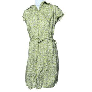 Tapemeasure green floral button down dress 8